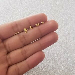 Danity Gold Plated Nose Studs/Ring Lot - Hypoallergenic